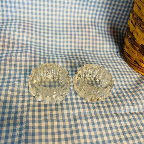 Vintage Other - Vintage Cut Glass Set of 2 Salt Cellars Kitchen Dining Table Fancy Seasoning